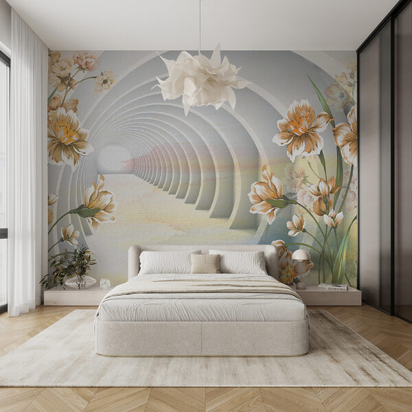 Tapeta z kwiatami i tunelem u04401pib7ms 600x600 - Tapeta z kwiatami i tunelem
