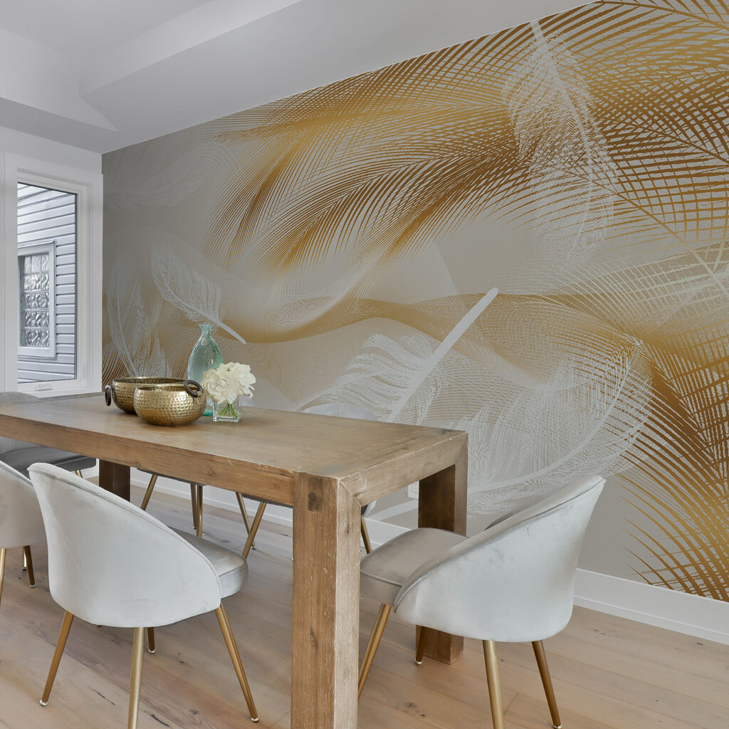 Elegant feathers in soft waves