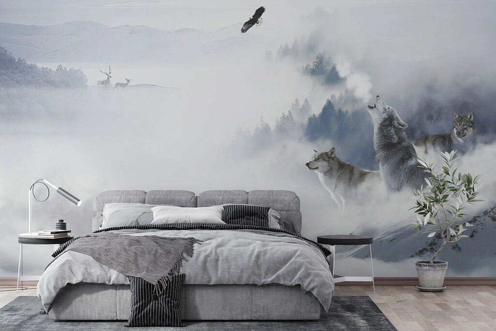 Wolf howling in the snow Wolf howling in the snow