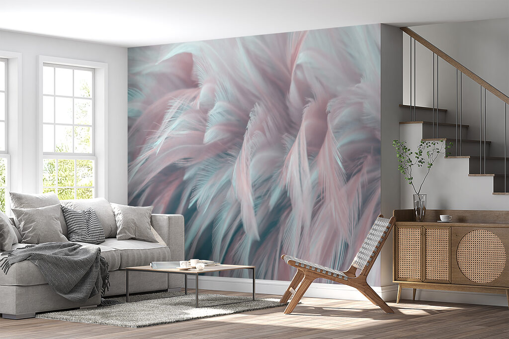 Delicate feathers in soft colors