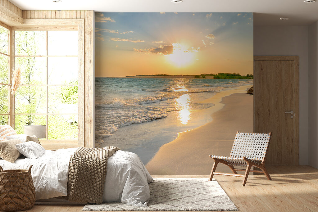 Plaża z falami i zachodem słońca u53408pib8mr 1024x683 - Plaża z falami i zachodem słońca