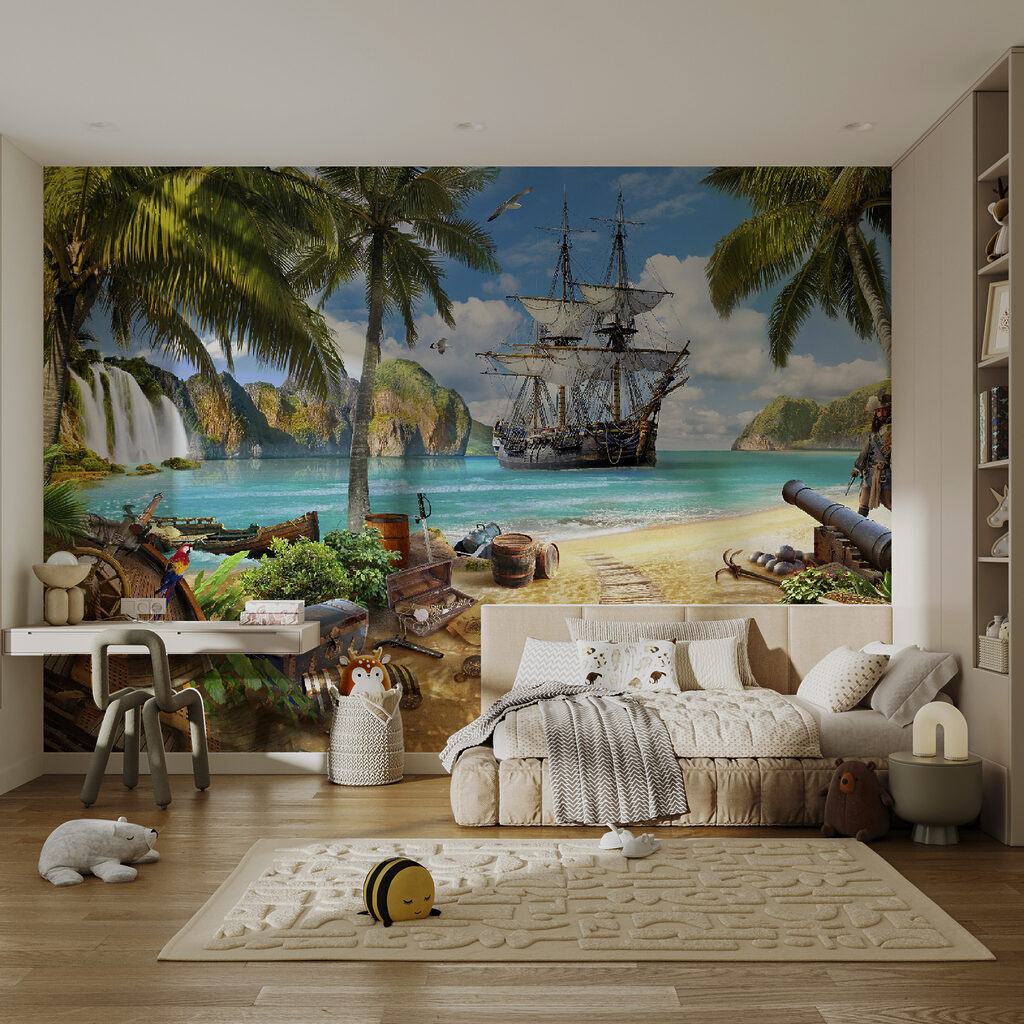 Pirate ship on a beach