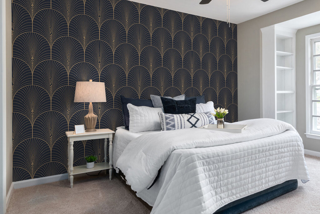 Elegant seamless midnight scallop pattern