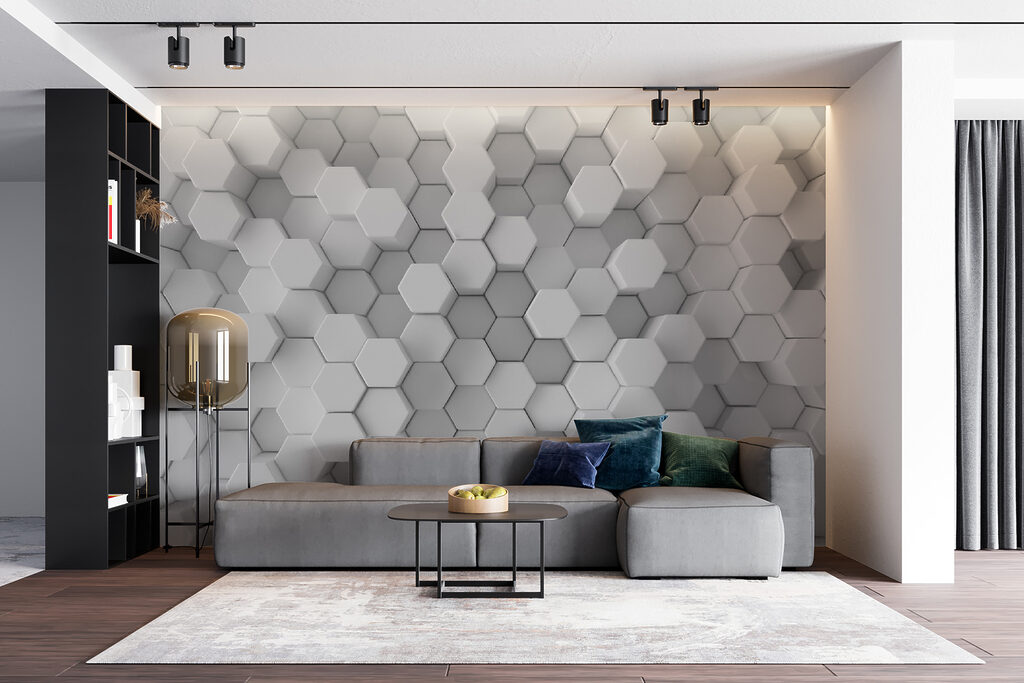 Group of white hexagons Group of white hexagons