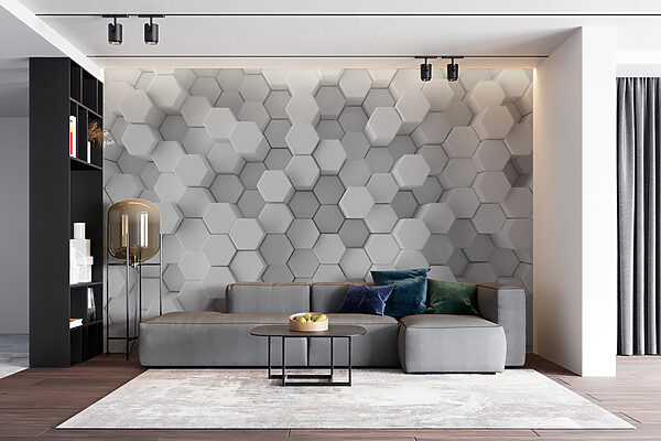 Group of white hexagons Group of white hexagons