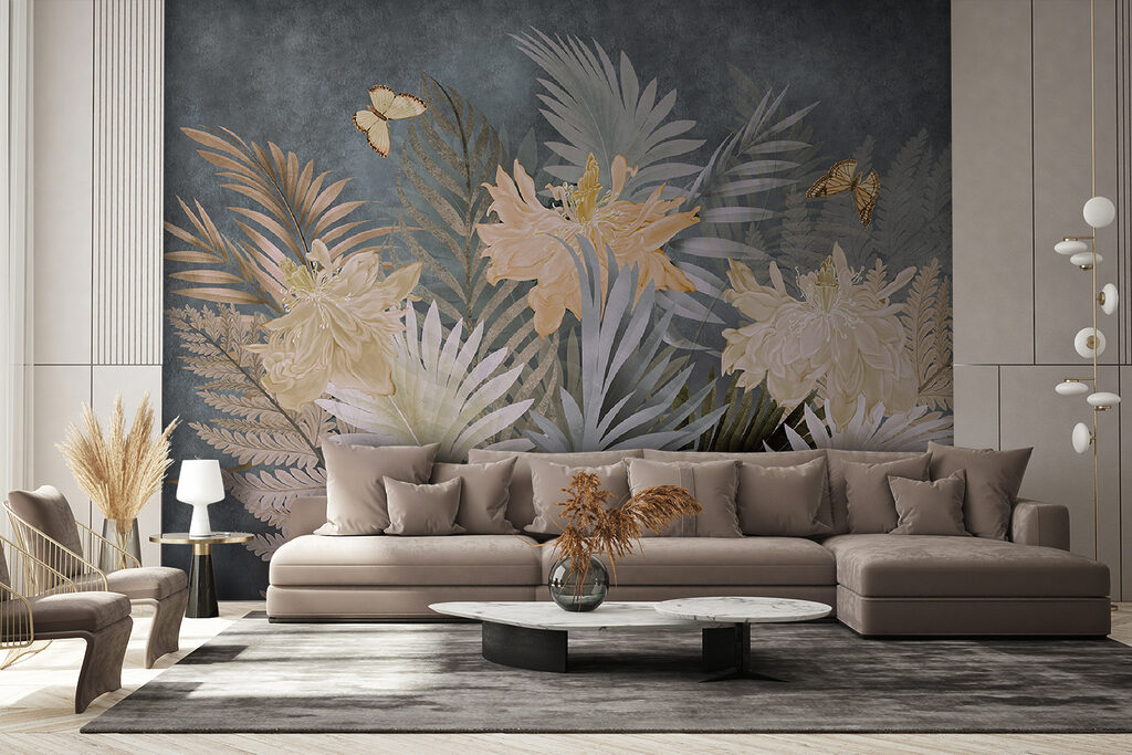 Elegant blooms and delicate butterflies