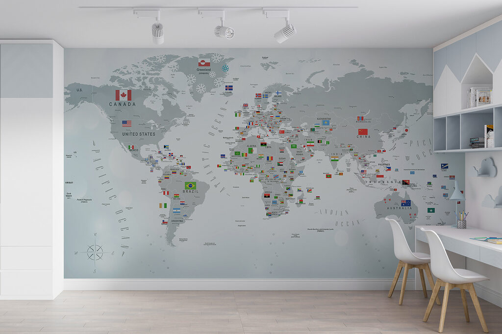 Map of the world with flags Map of the world with flags