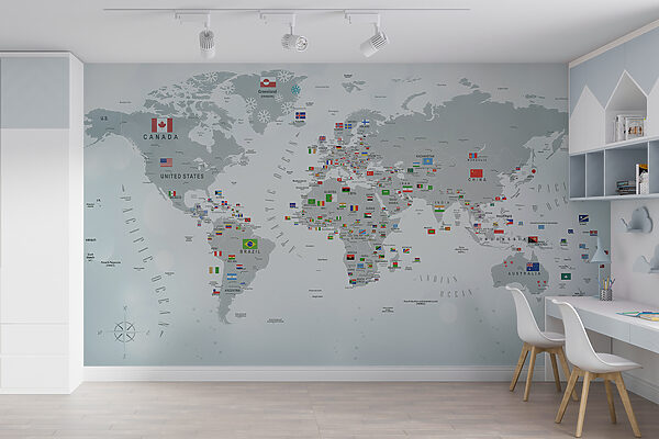Map of the world with flags Map of the world with flags