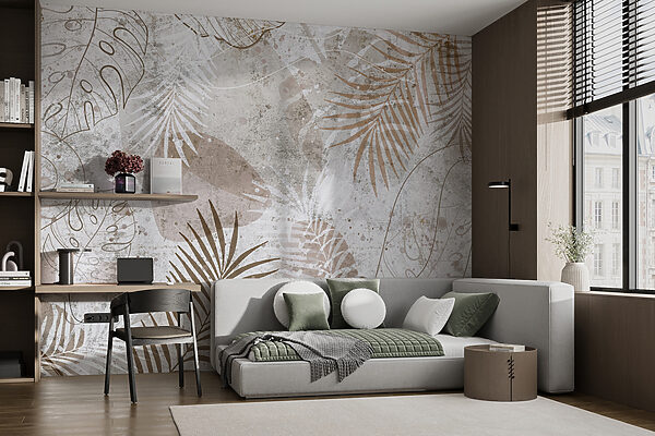 Eleganckie botaniczne wzory w neutralnych odcieniach. Eleganckie botaniczne wzory w neutralnych odcieniach.