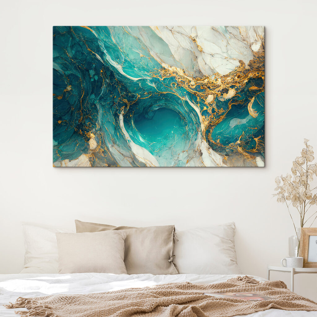 Aquamarine currents swirl into abyss