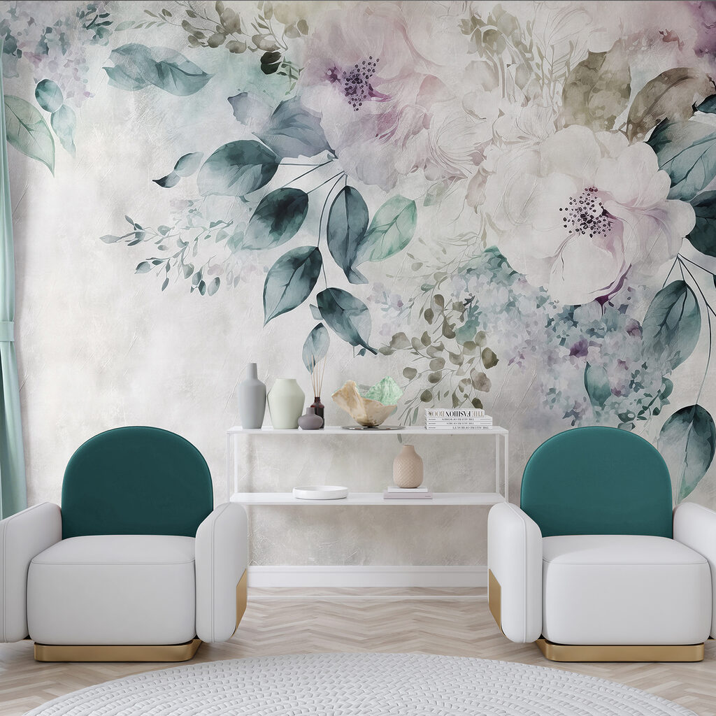 Painting of flowers and leaves Painting of flowers and leaves