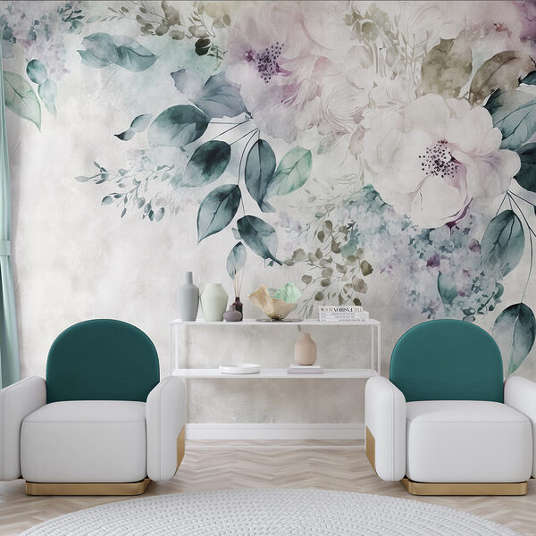 Painting of flowers and leaves Painting of flowers and leaves