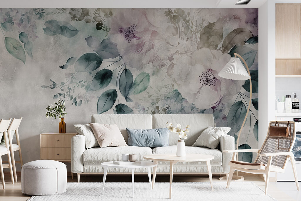 Painting of flowers and leaves Painting of flowers and leaves