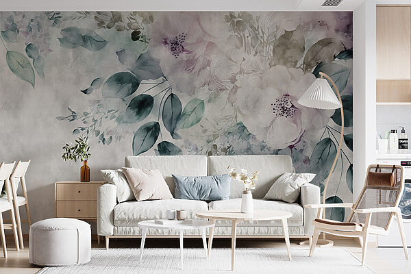 Painting of flowers and leaves Painting of flowers and leaves