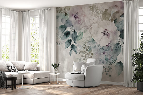 Painting of flowers and leaves Painting of flowers and leaves