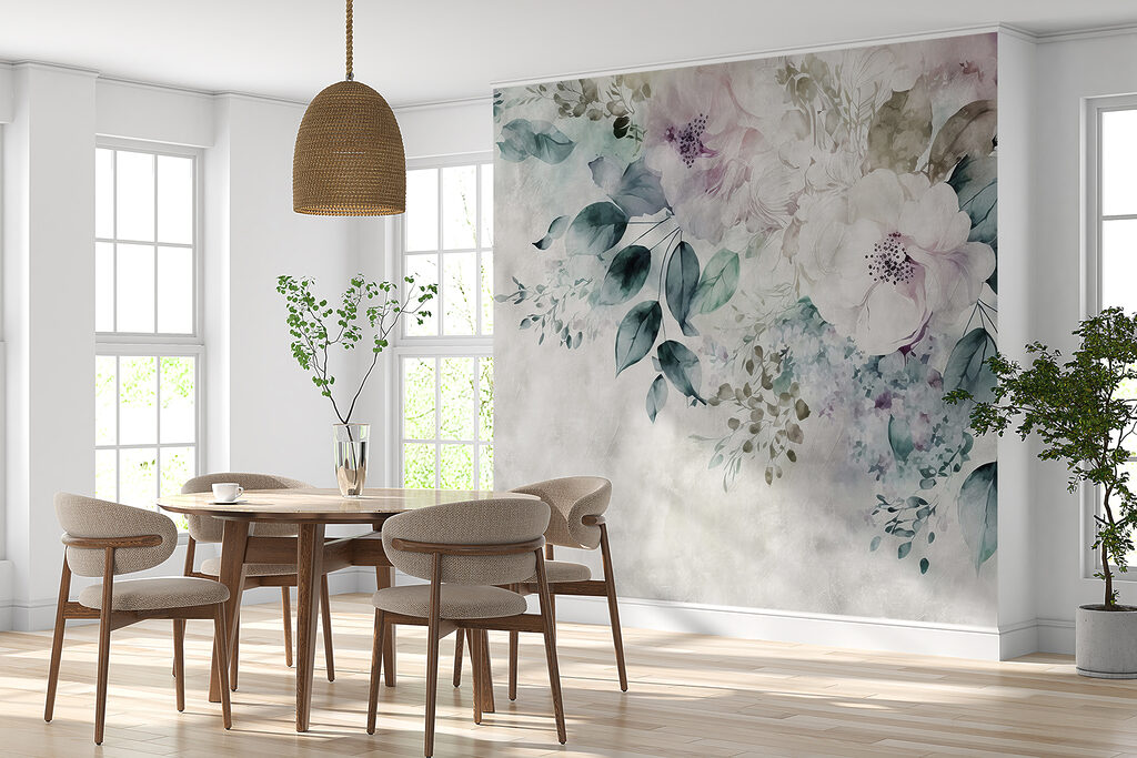 Painting of flowers and leaves Painting of flowers and leaves