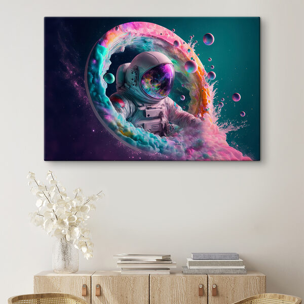 Astronauta w kolorowym okręgu Astronauta w kolorowym okręgu