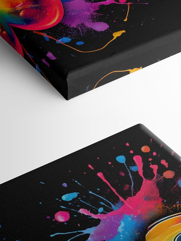 A video game controller with colorful paint splatters A video game controller with colorful paint splatters