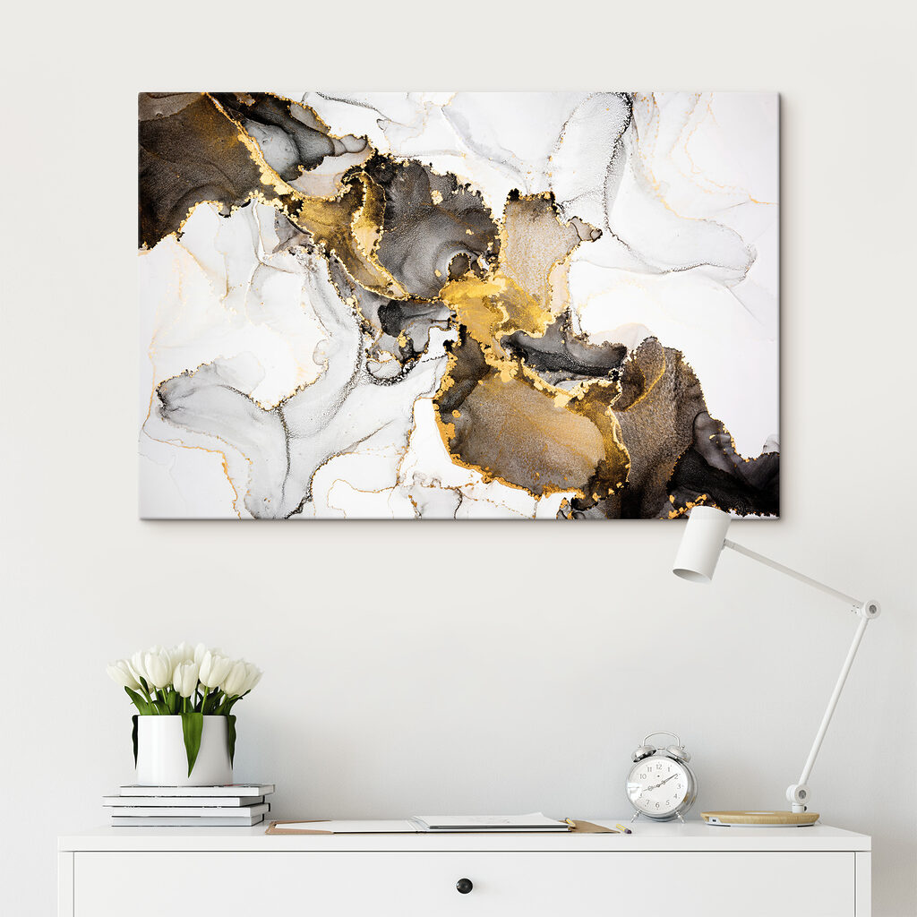 A close up of a painting