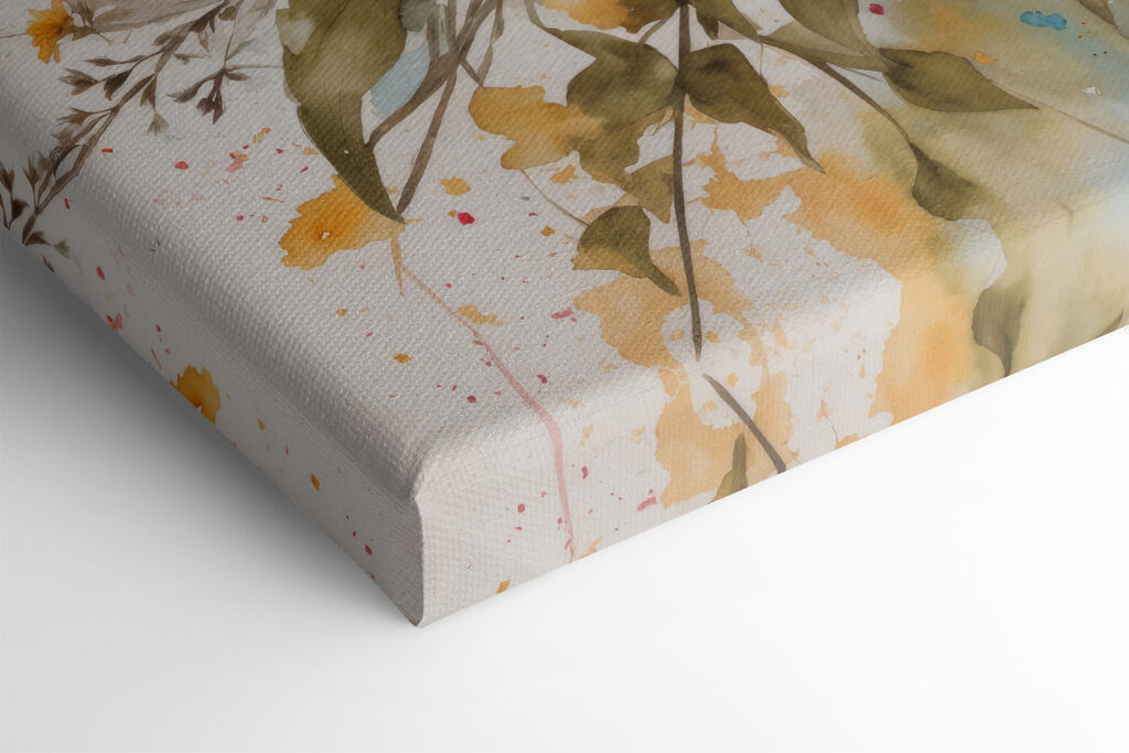 A painting of flowers on a white surface A painting of flowers on a white surface