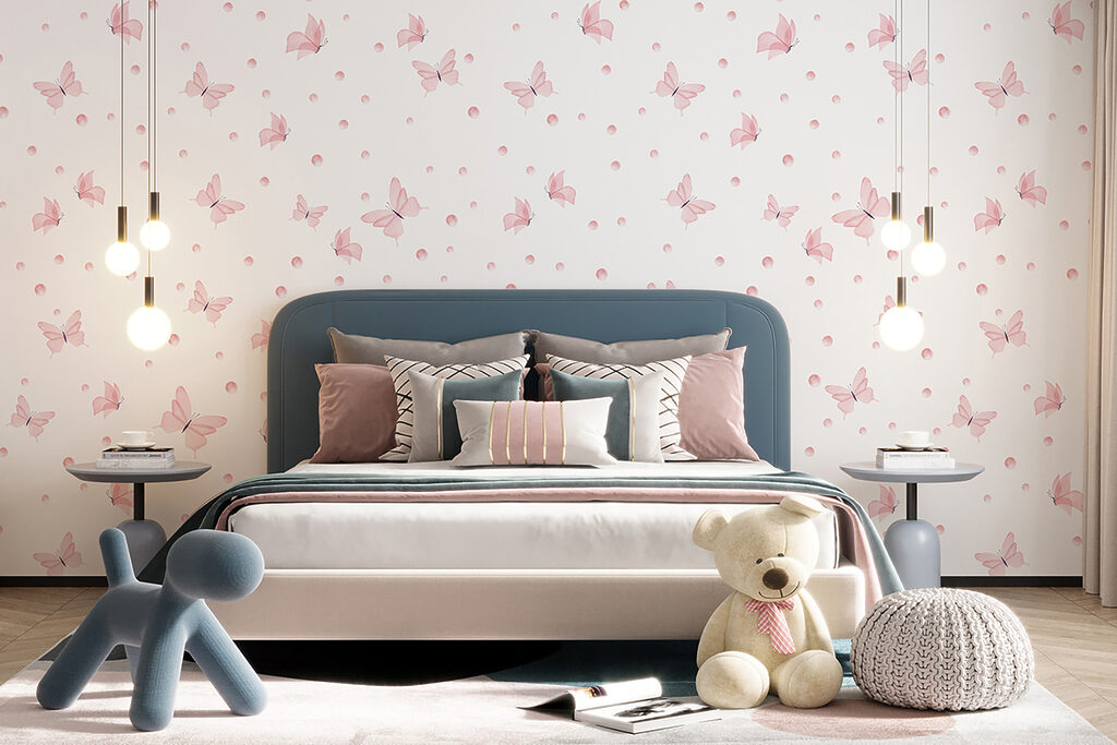 Pattern of butterflies and dots