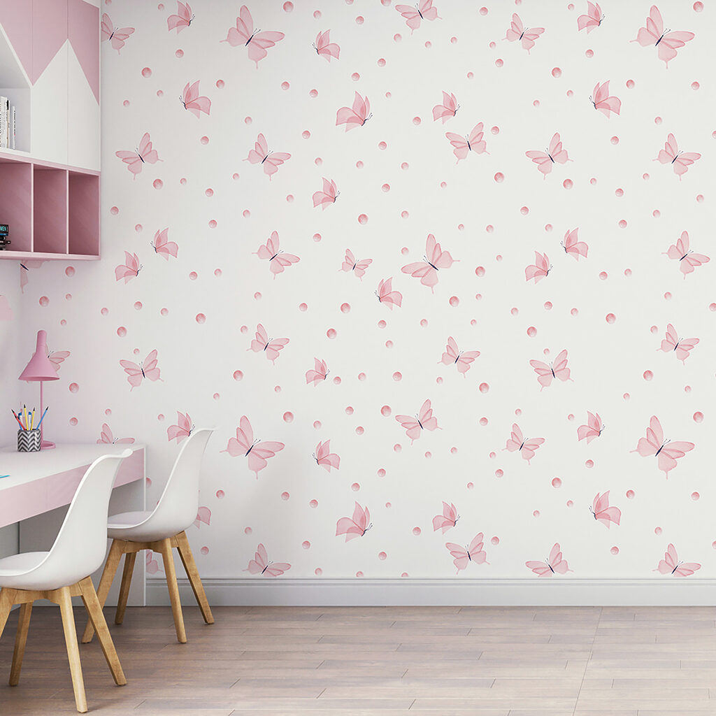 Pattern of butterflies and dots