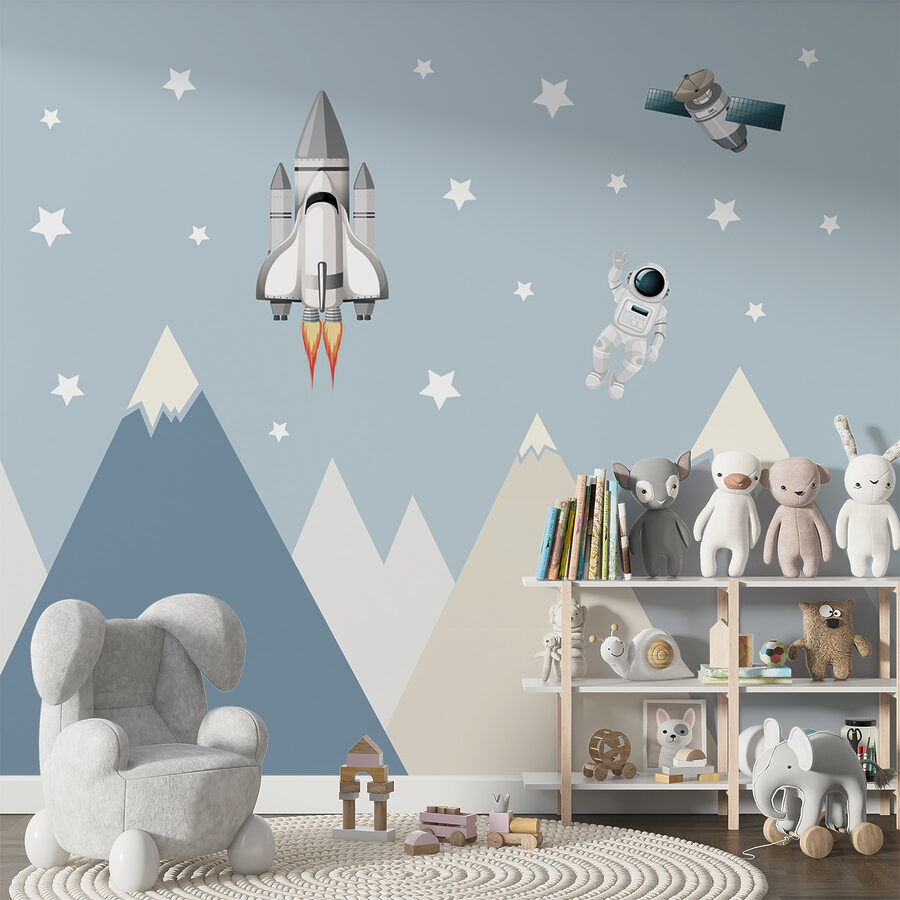 Prom kosmiczny i astronauta na niebie