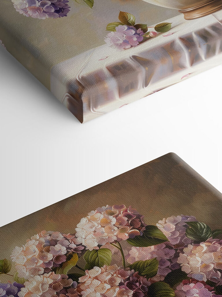 A painting of a vase of flowers A painting of a vase of flowers