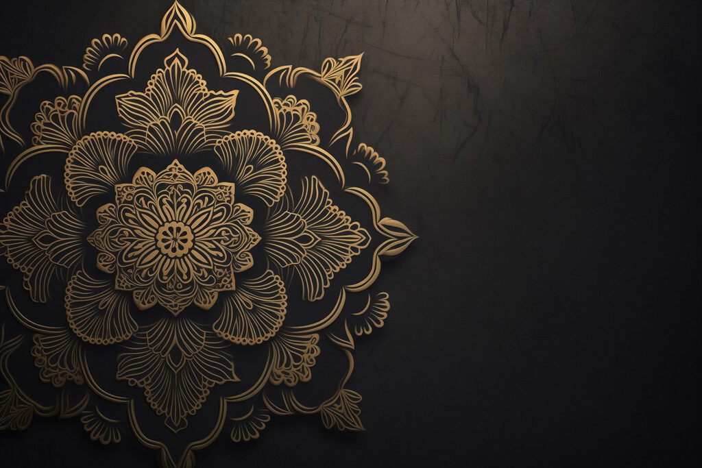 Intricate floral design on dark background