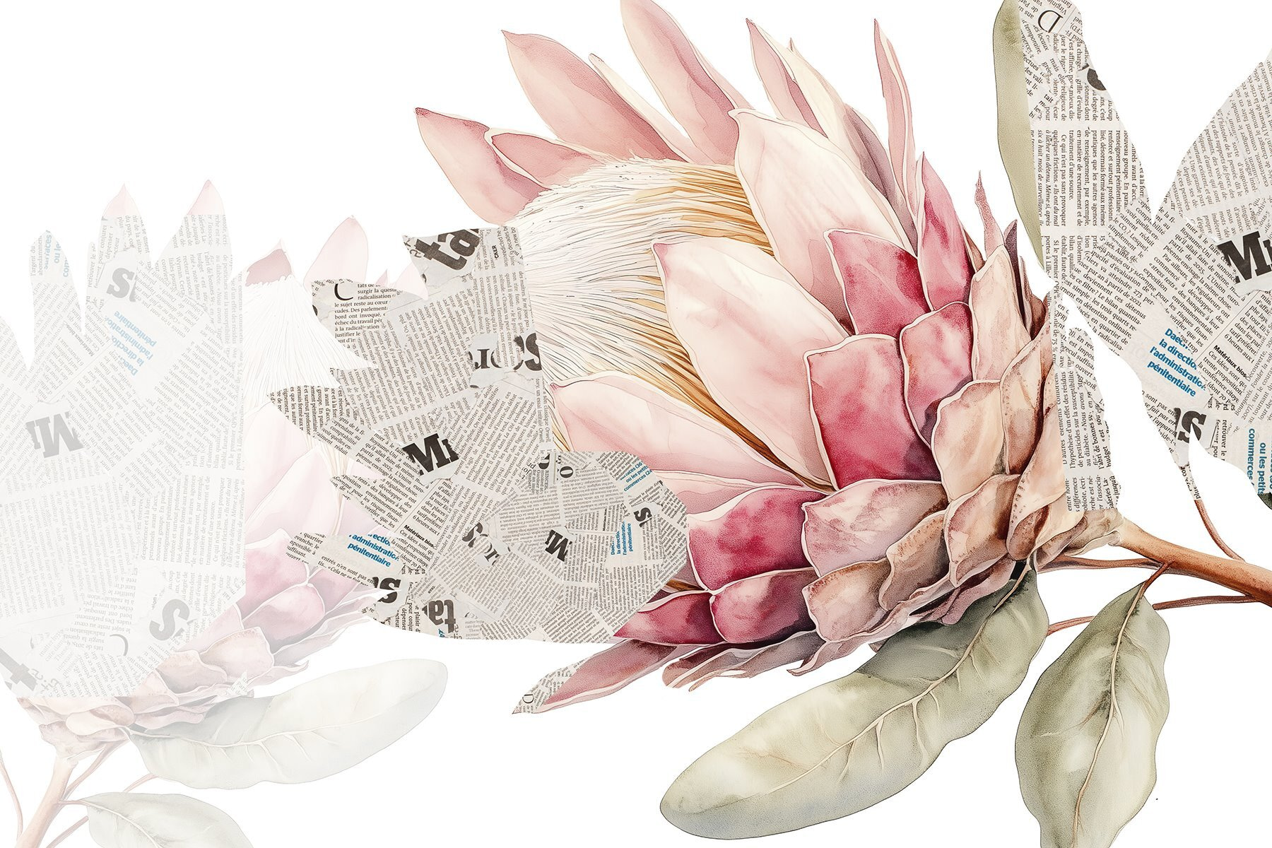 Flower with newspaper and newspaper