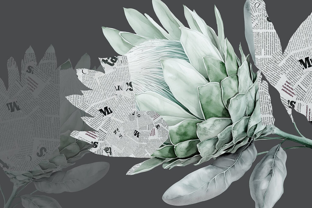 Artichoke with newspaper on it