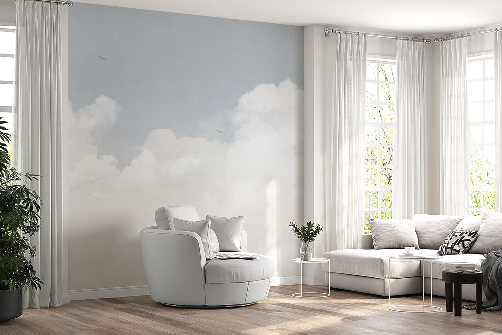 A blue sky with clouds