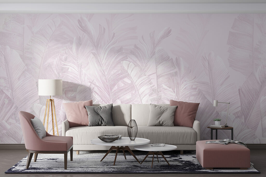 Soft pastel leaves in gentle arrangement