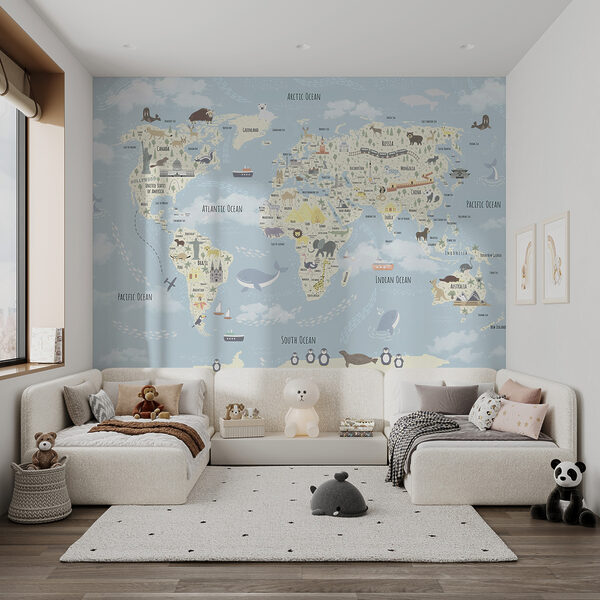 Mapa świata ze zwierzętami u96587pir9ms 600x600 - Mapa świata ze zwierzętami