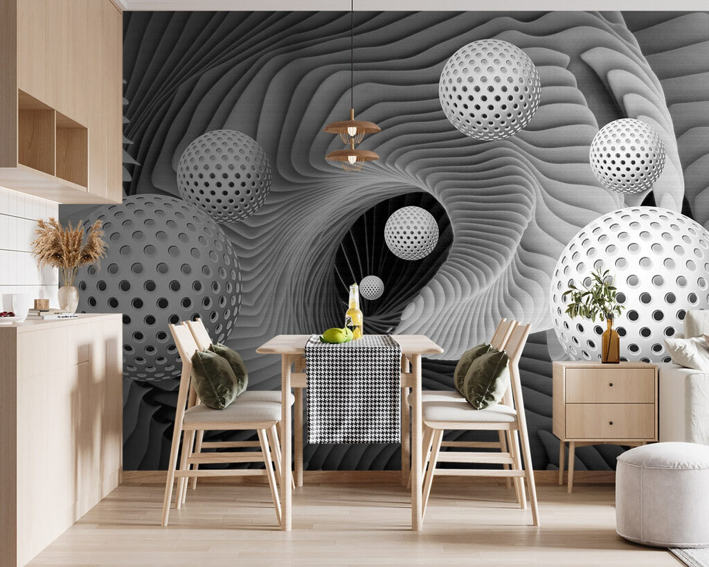 A black and white swirly swirl