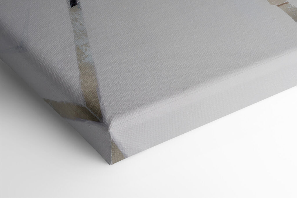 A painting of people walking on a snowy street