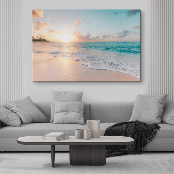 Plaża z falami i zachodem słońca s28661pig106s 600x600 - Plaża z falami i zachodem słońca