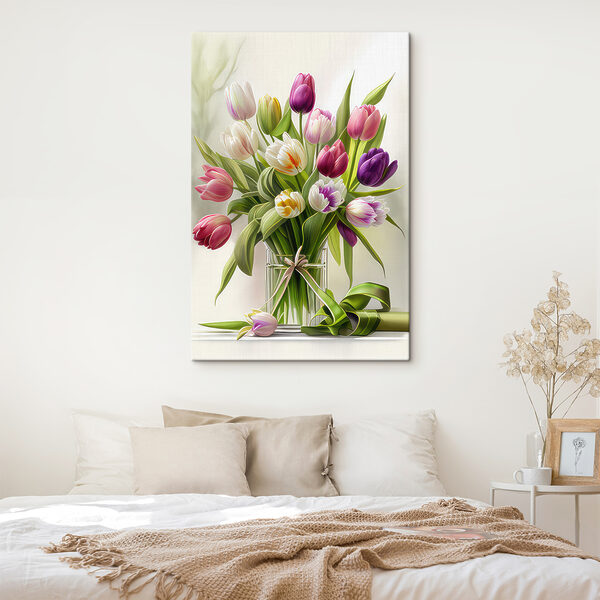 Bukiet tulipanów w szklanym wazonie s31219pib300s 600x600 - Bukiet tulipanów w szklanym wazonie