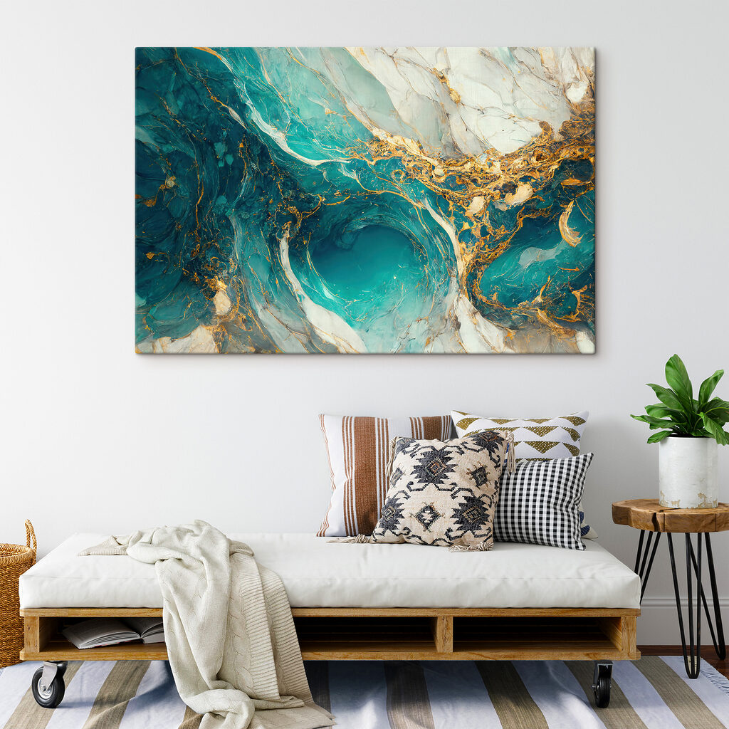 Aquamarine currents swirl into abyss