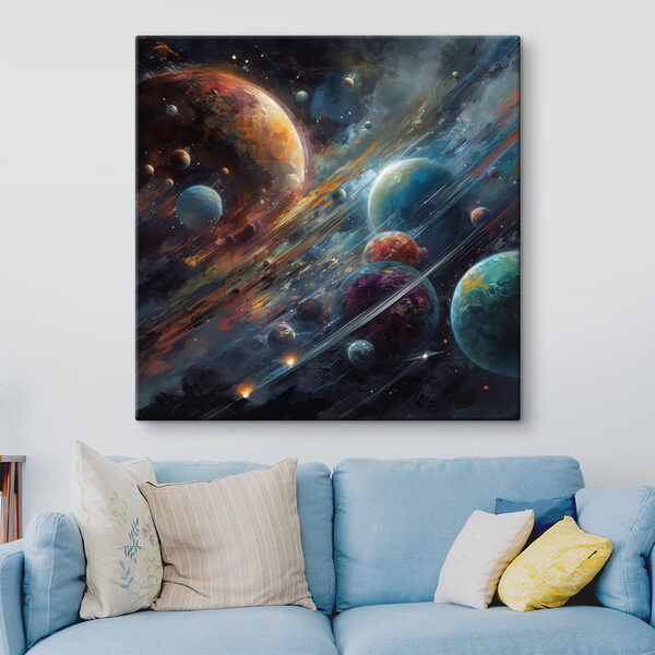 Planety w kosmosie z planetami i gwiazdami Planety w kosmosie z planetami i gwiazdami
