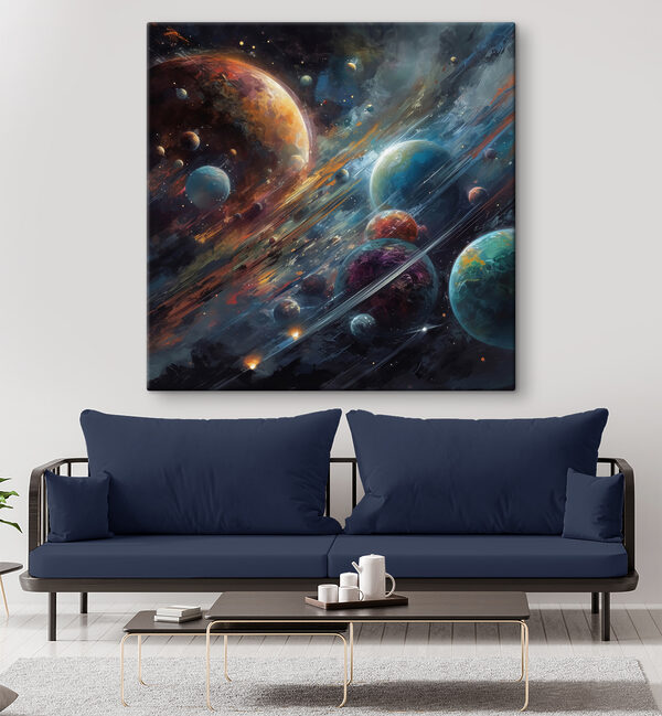 Planety w kosmosie z planetami i gwiazdami Planety w kosmosie z planetami i gwiazdami
