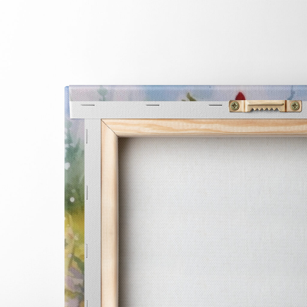 A painting of flowers in a field