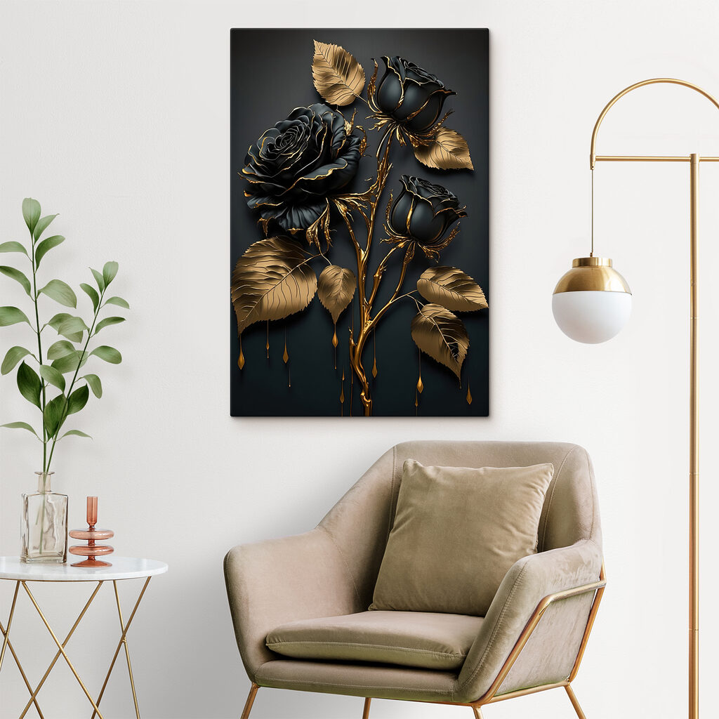 Elegant Midnight Roses in Bloom Elegant Midnight Roses in Bloom