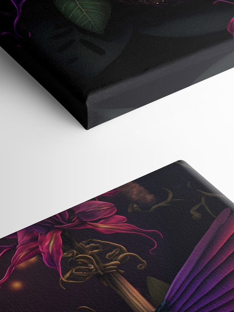 A colorful bird sitting on a ball of flowers A colorful bird sitting on a ball of flowers