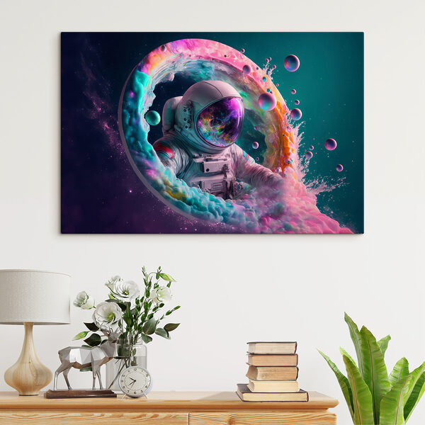 Astronauta w kolorowym okręgu Astronauta w kolorowym okręgu