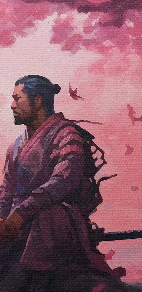 A man sitting on a rock with a sword A man sitting on a rock with a sword