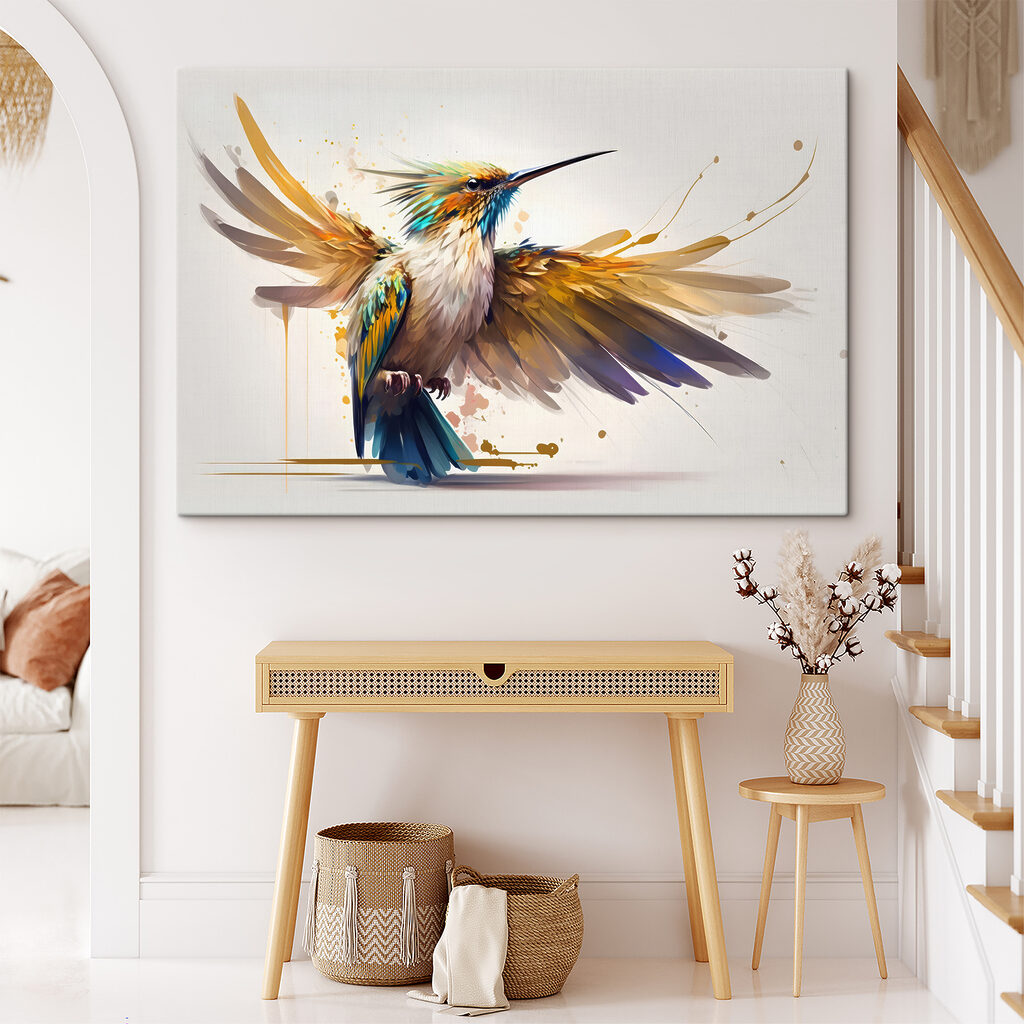 A bird with wings spread