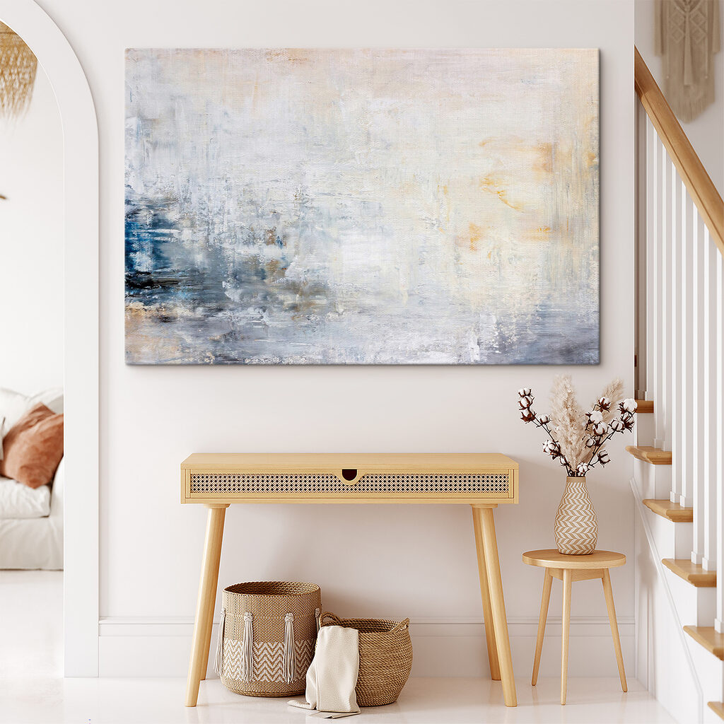 A white and blue background