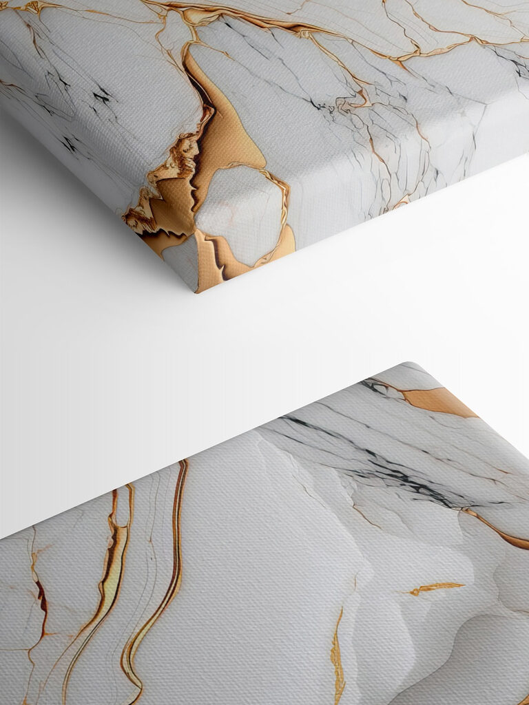 Elegant marble with amber swirls