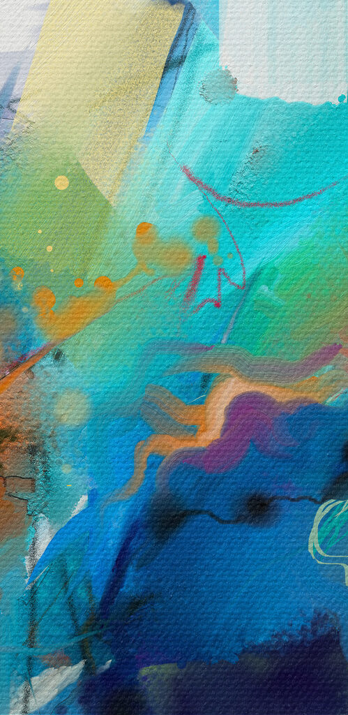 A colorful painting of flowers